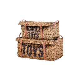 BÉABA Paniers De Rangement<Coffre à jouets en rotin Anthracite 2pcs