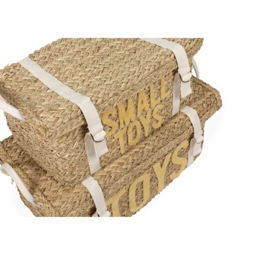 BÉABA Paniers De Rangement<Coffre à jouets en rotin jaune 2pcs