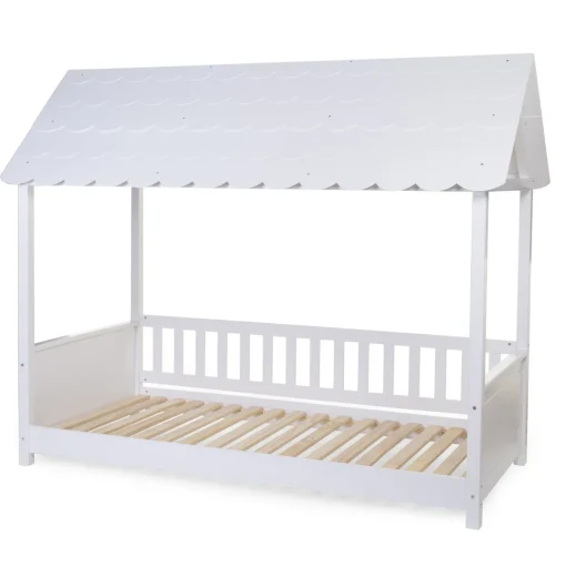 BÉABA Lits Tipi Et Cabanes<Lit Cabane Avec Toit - 90x200 Cm - Bois - Blanc