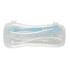 BÉABA Couverts Vaisselle Et Bavoirs<Lot 2 cuillères 1er âge silicone avec boite de transport Bleu/Gris