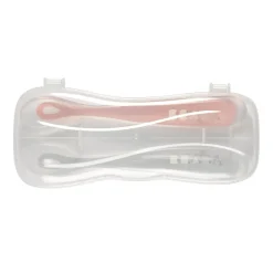 BÉABA Couverts Vaisselle Et Bavoirs<Lot 2 cuillères 1er âge silicone avec boite de transport Rose/Gris