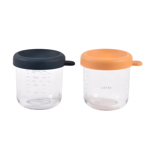 BÉABA Couverts Vaisselle Et Bavoirs<Lot 2 portions verre 250ml Night blue/Miel
