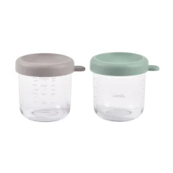 BÉABA Couverts Vaisselle Et Bavoirs<Lot 2 portions verre 250ml Vert sauge/Gazelle