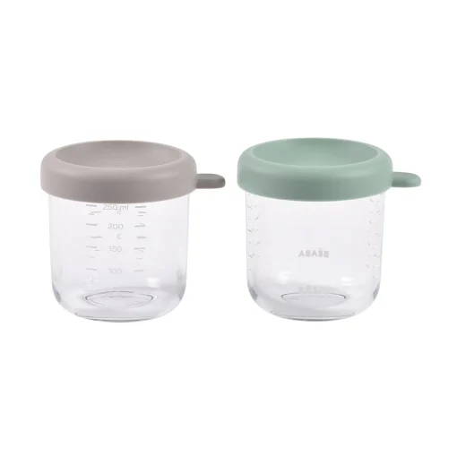 BÉABA Couverts Vaisselle Et Bavoirs<Lot 2 portions verre 250ml Vert sauge/Gazelle