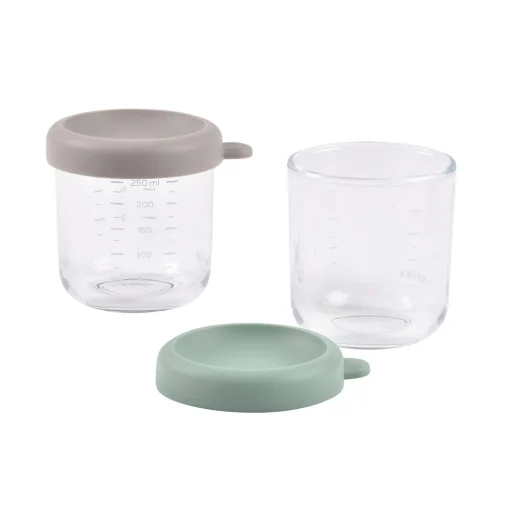 BÉABA Couverts Vaisselle Et Bavoirs<Lot 2 portions verre 250ml Vert sauge/Gazelle
