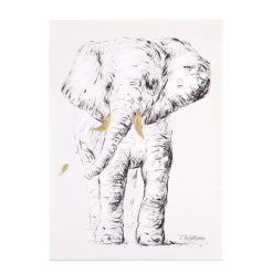 BÉABA Décoration Murale<Peinture - Eléphant + Or - 30x40 Cm