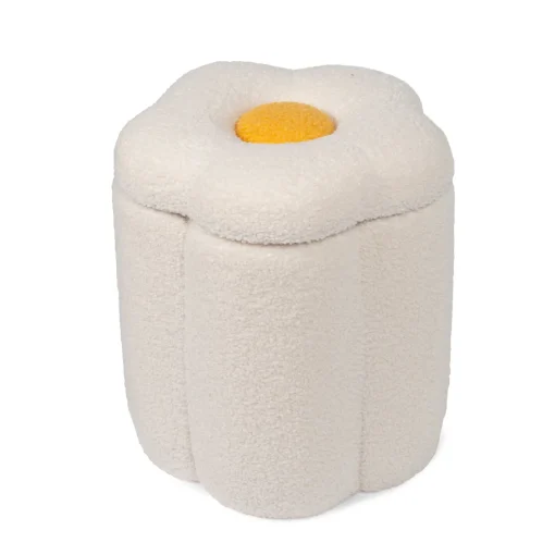 BÉABA Jouets<Pouf + Coffre à jouets Fleur blanc cassé