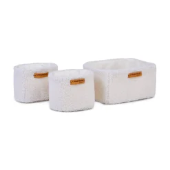 BÉABA Paniers De Rangement<Set Of 3 Hanging Storage Baskets - 21x14x10 Cm + 14x10x10 Cm -Teddy Off white