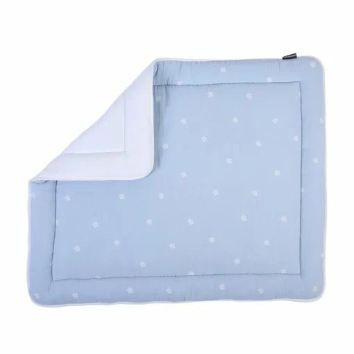 BÉABA Parcs Bébé Et Accessoires<Tapis De Parc - 75x95 Cm - Mousseline Fleur - Bleue