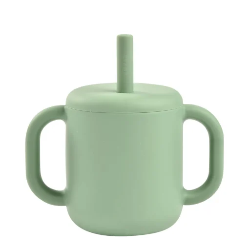 BÉABA Couverts Vaisselle Et Bavoirs|Biberons Et Accessoires<Tasse paille silicone Vert sauge